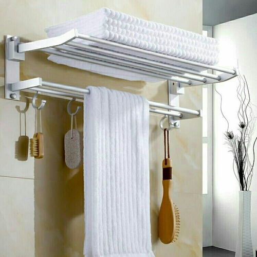 太空铝浴巾架与五金卫浴挂件 现代浴室置物新选择